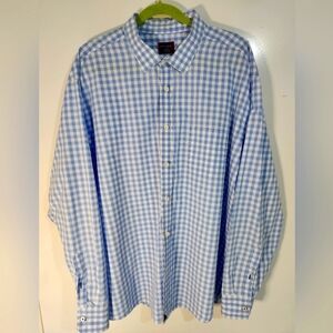 Untuckit Blue Checkered Men's Shirt, Size XXXL
